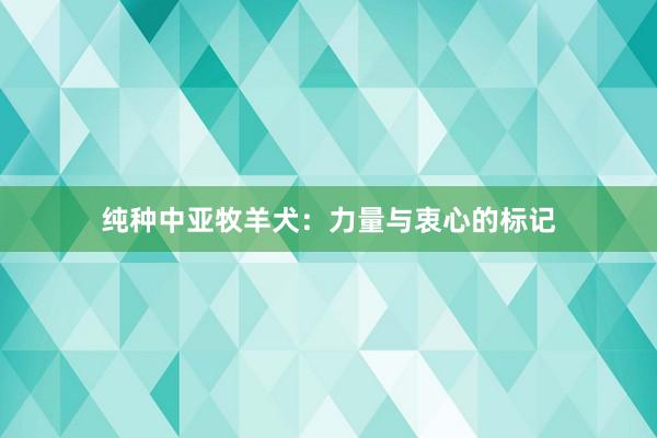 纯种中亚牧羊犬：力量与衷心的标记