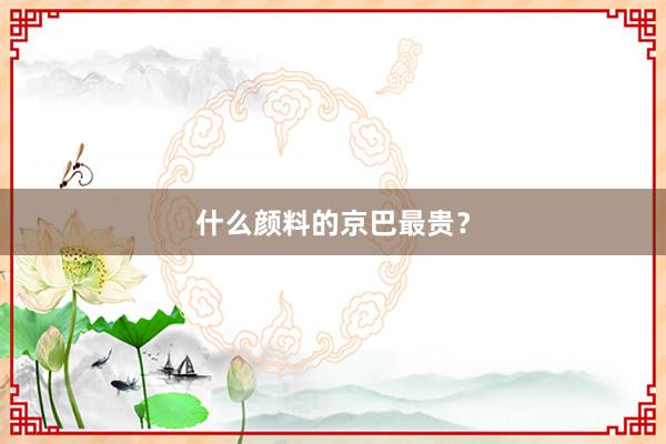 什么颜料的京巴最贵？